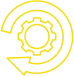 Reverse engineering icon showing mechanical gears
